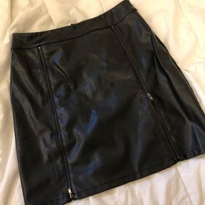 Leather Zip Skirt